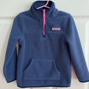 Vineyard Vines Girls’ Navy Fleece Quarter Zip Sweater